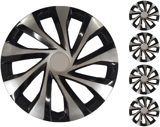 Copri set od 4 kotača s 14-inčnim srebrno-crnim hubcap-om Snap-on odgovara Mazdi