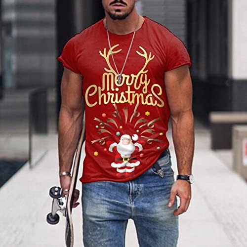 Xzhdd božićni vojnik majice kratkih rukava za muškarce, Xmas Djed Mraz tiskani tiskani tee TOPS Home Party casual majica