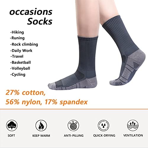 Gaxides Atletske planinarskih čarapa za muške i ženske luke Podrška kompresiji s jastukom vlage od vlage.
