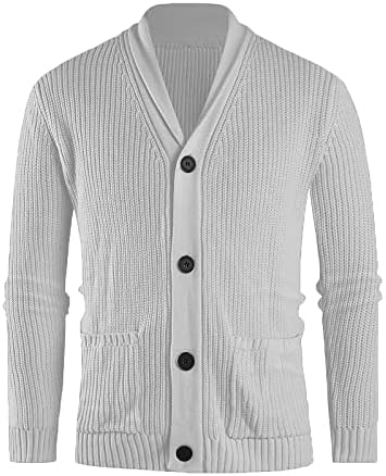 Jakne za muškarce, gumb dolje kardigan džemper stalak za ovratnik dugih rukava Kabel pletena zimska stilska jakna