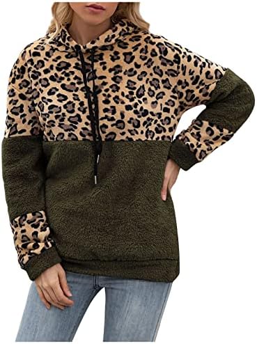 Ženski seksi džemperi pulover leopard print plišani džemper jakna pulover jakna od runa proljeće