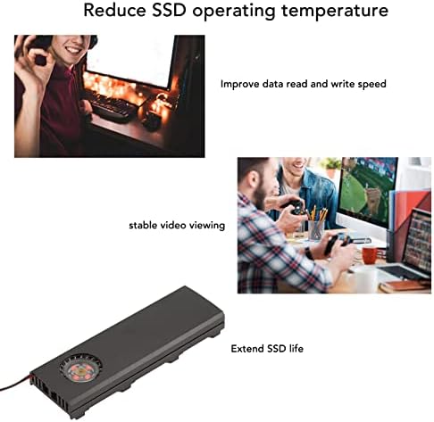 Radijator SSD-pogon PUSOKEI M. 2 Heatsink NGFF NVME, tihi ventilator za odvod topline sa stopom od 7000 o/min, 5 U s napajanjem od