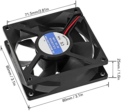 Ventilator kućišta računala, 80 mm ventilator za hlađenje procesora široko korišteni 3-pinski priključak za opremu