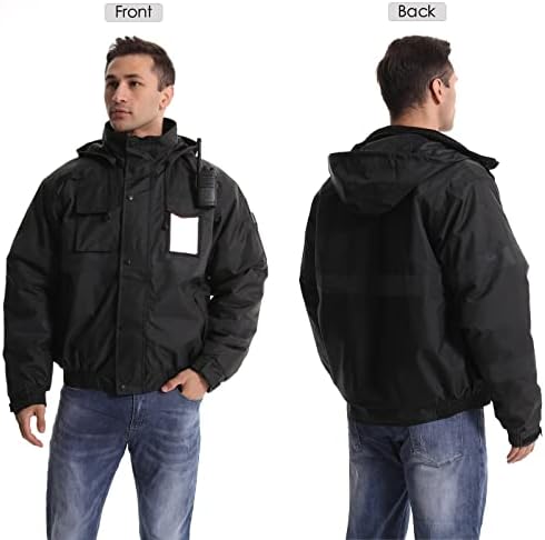 SKafety Visoka vidljivost reflektirajućih jakni za muškarce, vodootporna sigurnosna jakna za muškarce s džepovima, crne radne kapute