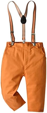 Jeatha Toddler Boys Solid Color Cargo hlače s odvojivim Y-back suspendersima za ležerno svakodnevno nošenje