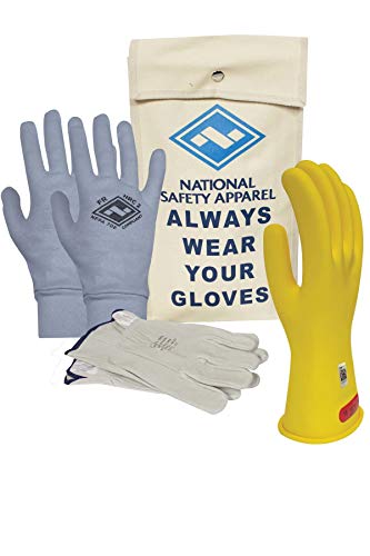 Nacionalna sigurnosna odjeća klasa 0 žuti gumeni napon izolacijskih rukavica Premium komplet s FR pletenim rukavicama i zaštitnicima