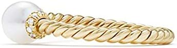 888 Easy Shop prekrasan vjenčani prsten za žene 18k žuto zlato bijeli biser
