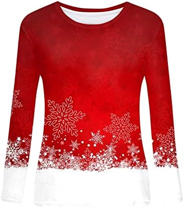 Ženske ružne božićne majice Smiješno slatko božićno drvce Djedajev jezgar snježna pahuljica print casual majica bluza bluza