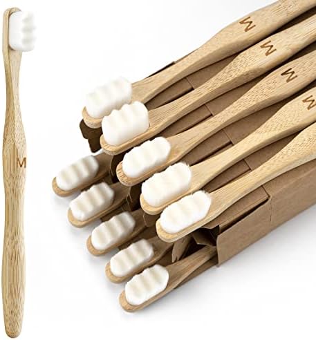 Linkidea Personalizirane četkice za zube od bambusa s ugraviranim slovima 'S', Micro nano meke četkice za zube, ekološki prihvatljive