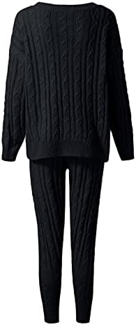 D džemper odijelo za ženske pletive vrhove hlače postavljene predimenzionirane duge rukave klasični kabel pleteni pulover suknja