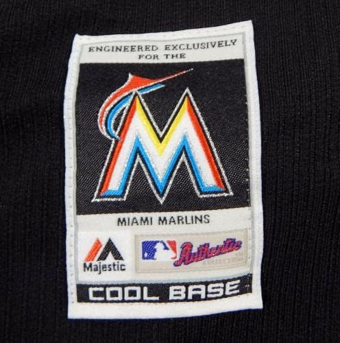 2014-16 Miami Marlins Edgar Olmos 26 IGRA KORIŠTENJE BLACKA DERSEY ST BP 50 DP18461 - Igra korištena MLB dresova