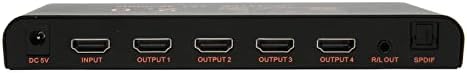 HDMI razdjelnik, 1 u 4 Out HDMI Switcher Splitter, Podrška 4K Full HD 3D, AV Distributer Box za HD TV DVD monitor projektor