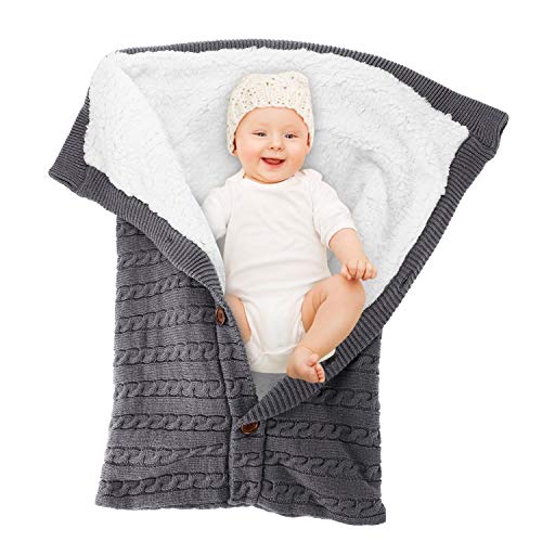 Novorođeno dječji vrtić Swaddle pokrivač - toplo ugodno i mekano pleteno pokrivač za dječaka i djevojčicu - sladak i koristan poklon