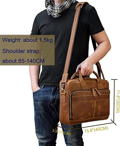 RC Rockcow kožna aktovka za muškarce, 15,6 inča poslovnog putovanja Laptop Messenger torbe s naramenicama