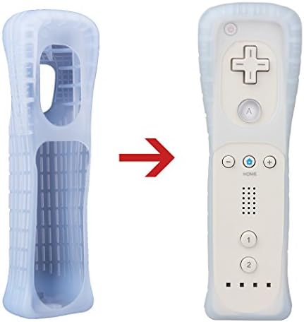 2pcs Wii silikonska kućišta kože s remenom za zglobove, zamjena hongfa za silikonske poklopce kože kože za daljinski kontroler Nintendo