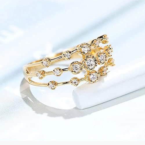 Modni ženski dijamantni otvor za angažman cirkona zaručnički prsten veliki prstenovi za žene