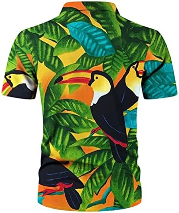 BEUU ALOHA Košulje za muške, muške havajske košulje Tropsko stablo tiskani gumb s kratkim rukavima Donji vrhovi labave košulje na plaži
