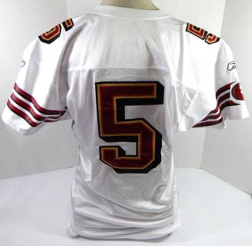 2007. San Francisco 49ers 5 Igra izdana White Jersey 44 dp35665 - Nepotpisana NFL igra korištena dresova