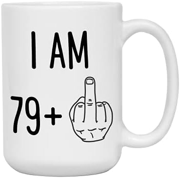 Smiješni Darovi za 80. Rođendan-imam 79 godina, šalica za kavu sa srednjim prstom - šalica za zabavu-zabava za osamdeseti rođendan-rođendanski