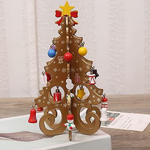 NC drveni božićno drvce Djeca ručno izrađena DIY trodimenzionalni božićni drvci Set Božićni ukrasi 高 1910.5 White