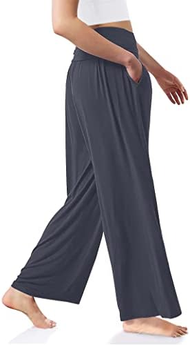 JSTARLOVES Women Yoga hlače široke noge Tweatpants s visokim strukom Palazzo hlače dnevni boravak pidžama za žene s džepovima