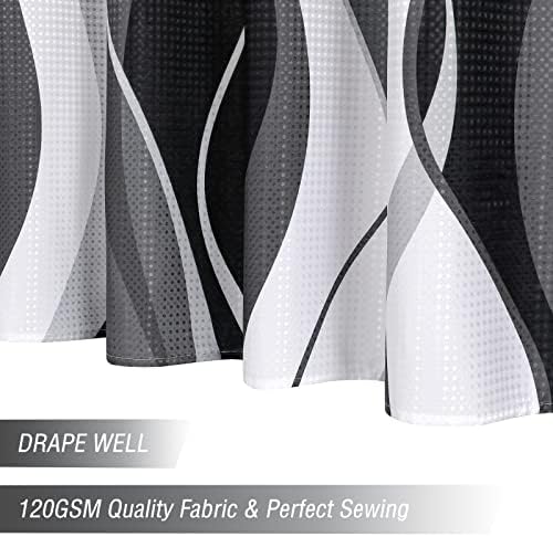 Gibelle Crna i siva zavjesa za tuširanje, siva i bijela sažetak moderni dekor kupaonice, vafle tkane teksturirane tkanine zavjese za