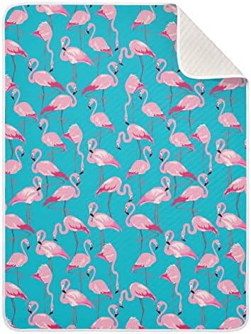 Pink Pink Flamingo pokrivač za dojenčad, pokrivač za dojenčad, prima pokrivač, lagana mekana pokrivača za krevetić, kolica, deke za