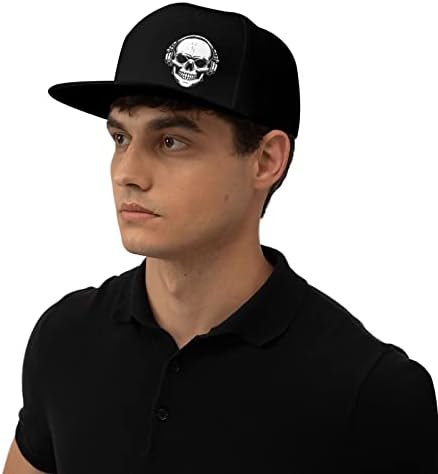 Bqiuulo Skeleton Snapback šešir za muškarce Black bejzbol kapica Boys Podesivi smiješni ravni kamionski tata tata poklon