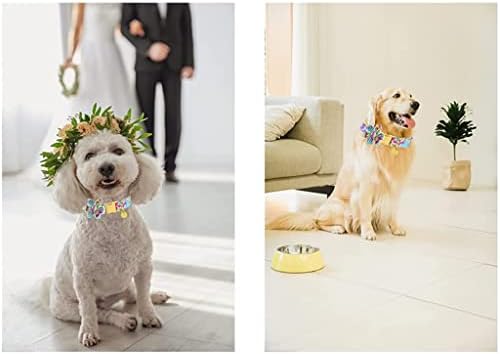 Hfdgdfk pamučni dog ovratnik s kravatom cvijeta šarena kravata boja kućni ogrlica za pse za velikog srednjeg malog psa