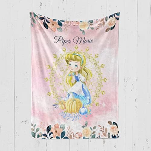 Angeline Kids USA napravila je personalizirane deke za bebe, princeza cvjetna deka s imenom, prilagođeni dječji pokrivač poklon za