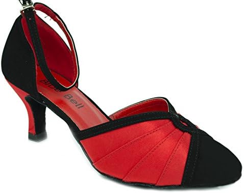 Bluebell cipele ručno izrađene ženske balske salsa natjecateljske plesne cipele jennifer 2,5 peta-crvena/crna