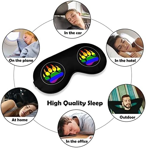 FunnyStar LGBT gay ponos Rainbow Bear Paw Meka maska ​​za spavanje za spavanje za spavanje za spavanje s poveznim očima Perfect Blocks