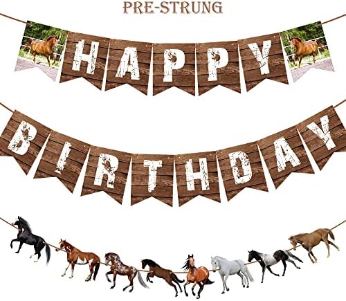 Ukras za konjsku rođendansku zabavu natpis Sretan rođendan znak konja vijenac za tematske potrepštine za konjsku rođendansku zabavu