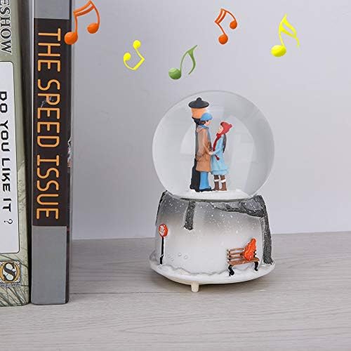 Glazbena kutija snježna globus mijenja boje lida noćnog laganog para glazbena kutija SnowGlobe Desktop ukras ukrasa za djevojčice Žene