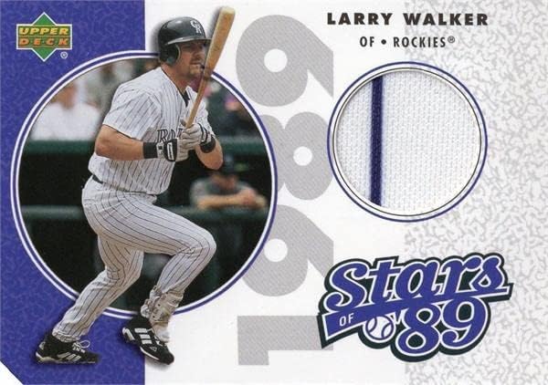 Larry Walker igrač istrošen Jersey Patch Baseball Card 2002 Stars Stars Stars Sllw Pinstripe - MLB igra korištena dresova