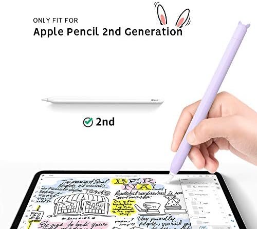 Slatko uho silikonski poklopac kože za Apple Pencil 2. generacija i zaštitni pribor za poklopac kompatibilan s iPad Pro 11 12,9 inča,