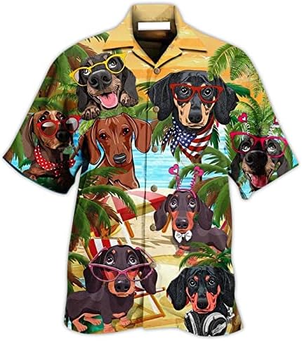 Ljetne Muške majice s prilagođenim logotipom, kompleti muških majica kratkih rukava, Ležerne Muške majice na kopčanje na plaži, kratke