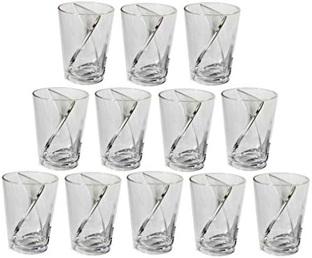 Podijeljene čaše za višekratnu upotrebu prozirne plastične čaše-set od 12 čaša s postoljem za koktele s jednim receptom
