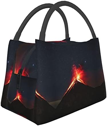 Evelin vulkan koji eruptira noću tiskana torba za ručak kutija za ručak prijenosna višenamjenska torba za toplinsku izolaciju pogodna
