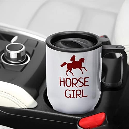 Konjska djevojka putnička kava šalica od nehrđajućeg čelika vakuum izolirana šalica s poklopcem i ručkom