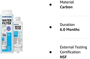 Samsung originalni filter za hladnjak za vodu i led, filtracija ugljičnog bloka, uklanja 99% štetnih onečišćenja za čistu, čistu pitku
