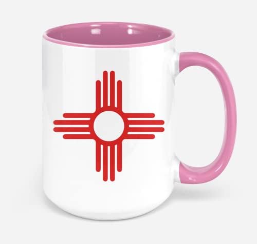 Vintage New Mexico Flag Zia Sun retro šalica kave 11 i 15 oz
