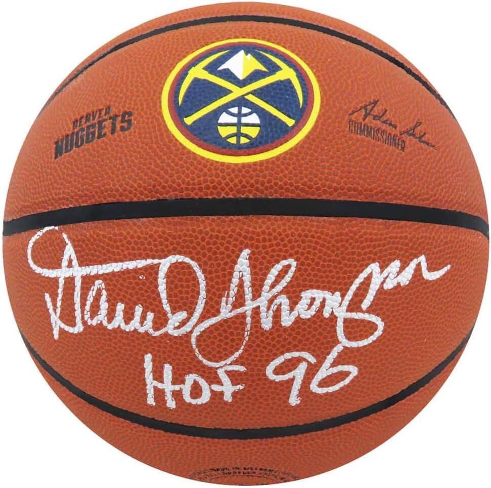 David Thompson potpisao je Wilson Denver Nuggets Logo NBA košarka s Hof'96 - Košarka s autogramima