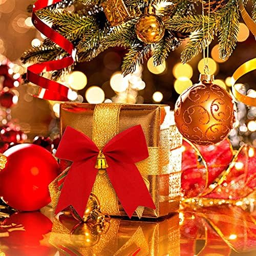 Božićna vrpca Bowknot DIY sa zlatnim zvonima anti-udesene višekratne boje svijetle boje Scena Poliester crvena zelena božićna ruža