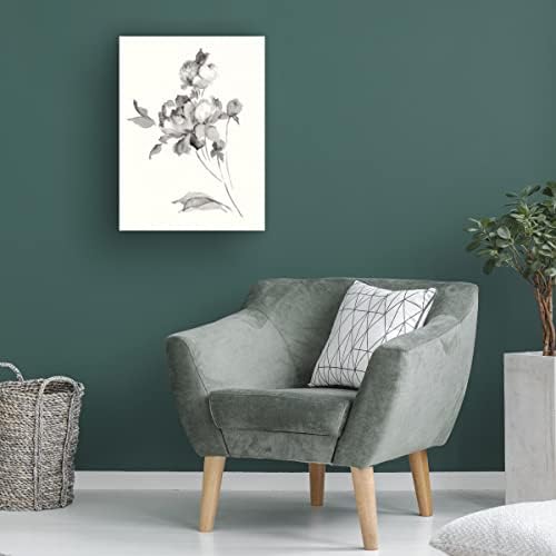 Zaštitni znak likovne umjetnosti 'Peony Blossomss Grey' Canvas Art by Wild Apple Portfolio