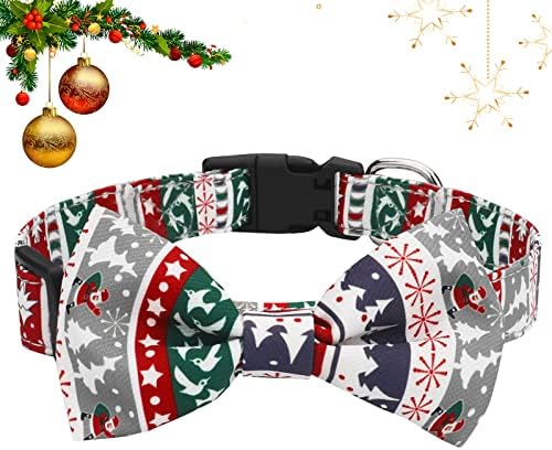 Božićni kravate, ovratnik za pse, vaburs podesivi mačji ovratnik i kravata s lukom, izdržljiva koplja svjetlosnog ogrlice udobna bowtie