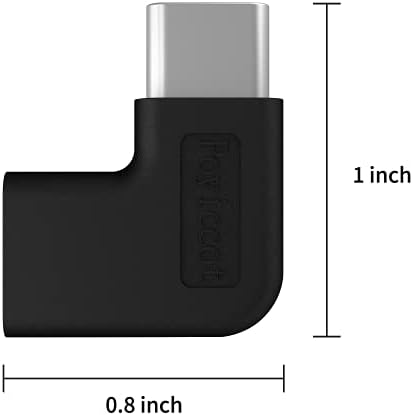 Poyiccot USB C pravokutni adapter, USB C 90 stupnjeva adapter od 10 Gbit / s, USB 3.1 Type C adapter od muškaraca i žena PD 90 stupnjeva