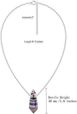 Rainbow fluorit draguljski kamen par parfema privjesak boce esencijalno ulje difuzor šiljasti kristalni nakit šesterokutni prizme ogrlica