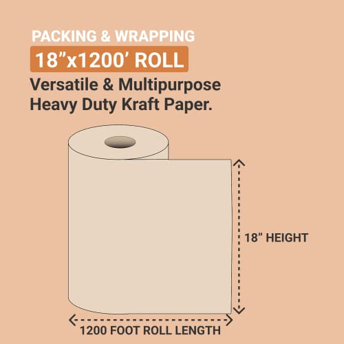 AVIDITI PAPIRATI PAPER ROLL 20 L, 1-Pack | Veliki kraft papir za papir za pakiranje, pomicanje i skladištenje