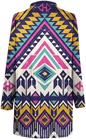 Lagani kardigan za ženski džemper u etničkom stilu aztec print grafički zimski kaputi dugi rukavi otvoreni prednji odjeće